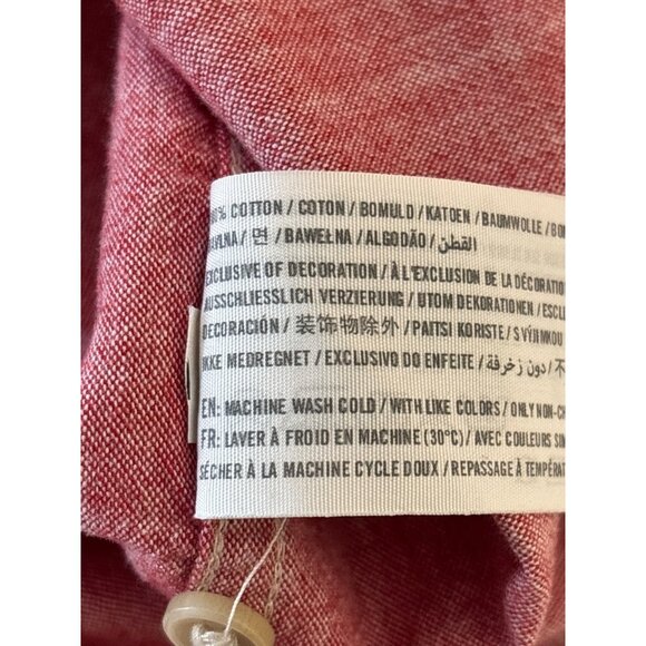 Abercrombie & Fitch Mens Muscle Fit Red Button-Up Shirt 100% Cotton Long Sleeve - Picture 3 of 6
